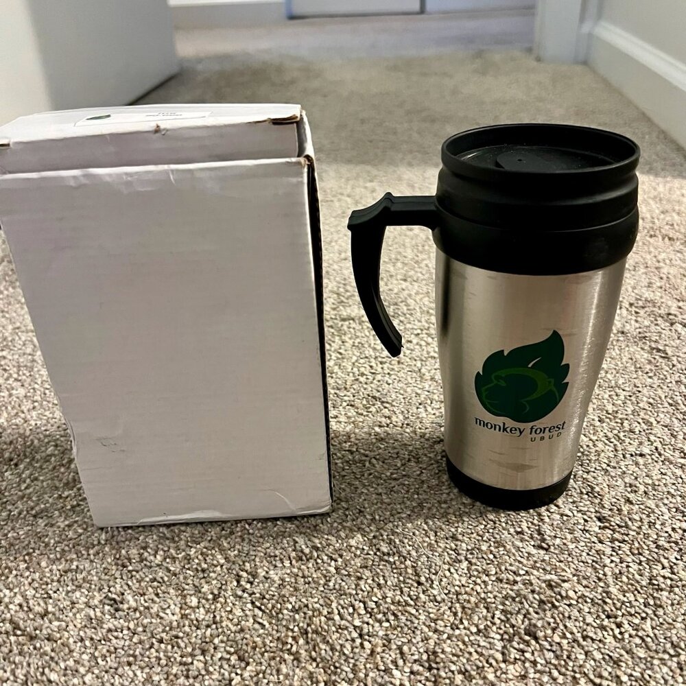 New - Coffee Mug with Lid from Indonesia - Ubud - Monkey Forest